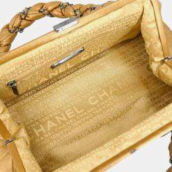 Pre Owned Chanel Gold Lambskin Handbag