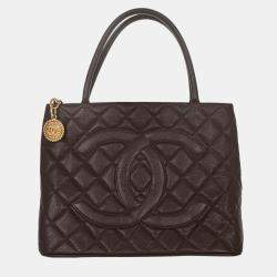 مملوكة مسبقًا Chanel Brown Calfskin Medallion Tote Handbag