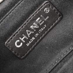 Pre Owned Chanel Silver Calfskin Icon Shoulder Bag