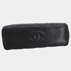 Pre Owned Chanel Black Calfskin Shoulder Bag