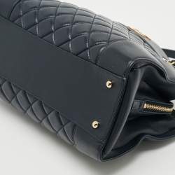 Pre Owned حقيبة سلسلة شانيل جين جلد مبطن أزرق كحلي