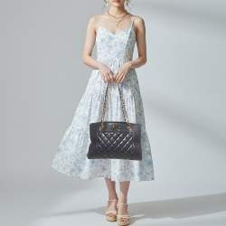 Pre Owned حقيبة سلسلة شانيل جين جلد مبطن أزرق كحلي