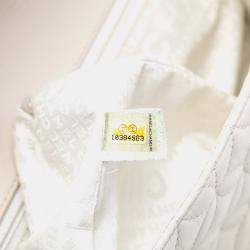 مملوكة مسبقًا حقيبة شانيل غطاء بغرافيك للسيدات جلد خروف مبطن أبيض