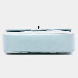 مملوكة مسبقًا حقيبة شانيل كيلي بلو جلد حمل علوي