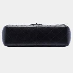 Pre Owned Chanel Black Jumbo Classic Lambskin Double Flap