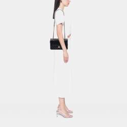 Pre Owned Chanel Black Medium Classic Lambskin Double Flap