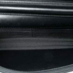 Pre Owned Chanel Black Pleated Crumpled Chevron Calfskin Le Boy Wallet On Chain