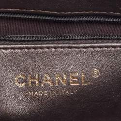 Pre Owned Chanel Kelly Nano Metallic Quilted Leather Shopper Bag