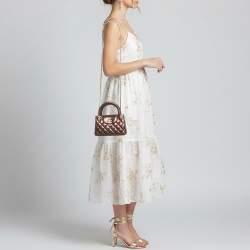 Pre Owned Chanel Kelly Nano Metallic Quilted Leather Shopper Bag