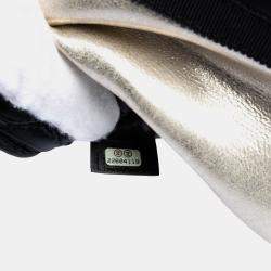 مملوكة مسبقًا Chanel Black White Medium Quilted Lambskin and Metallic Calfskin Pearl O Case Clutch