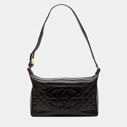 مملوكة مسبقًا Chanel Black Medium Lambskin Chocolate Bar Shoulder Bag