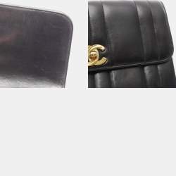 مملوكة مسبقًا حقيبة شانيل مادوموازيل كتف جلد خروف سوداء