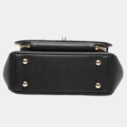 Pre Owned Chanel Coco Mark Matelasse Business Affinity Handbag Top Handle/Shoulder Bag Black Caviar Skin