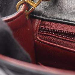 Pre Owned Chanel Mini Matelasse 20 Shoulder Bag Lambskin Leather Black