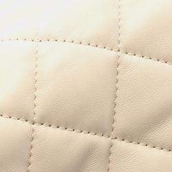 Pre Owned Chanel Matelasse Small Flap Bag Shoulder In Lambskin Leather Beige