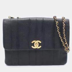 مملوكة مسبقًا حقيبة كتف شانيل مودموزيل جلد العجل حبيبي أسود