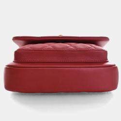 Pre Owned Chanel Mini Pink Calfskin Top Handle Flap Bag