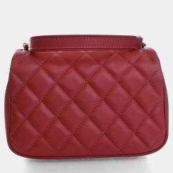 Pre Owned Chanel Mini Pink Calfskin Top Handle Flap Bag