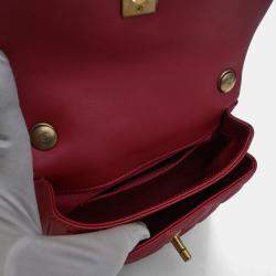 Pre Owned Chanel Mini Pink Calfskin Top Handle Flap Bag