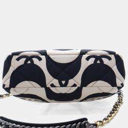 مملوكة مسبقًا Chanel Large Black/White Canvas 19 Flap Bag