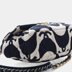مملوكة مسبقًا Chanel Large Black/White Canvas 19 Flap Bag