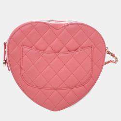 Pre Owned Chanel Large Lambskin CC Inlove Heart Bag