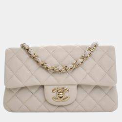 Pre Owned حقيبة شانيل قفل كلاسيكي مستطيل جلد خروف ميني