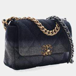 Pre Owned Chanel Medium Wool 19 Flap Bag