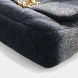Pre Owned Chanel Medium Wool 19 Flap Bag