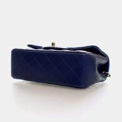 Pre Owned Chanel Mini Lambskin Rectangular Top Handle Classic Flap Bag