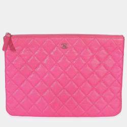 مملوكة مسبقًا حافظة شانيل كازينو بيوتي سي سي جلود خرافية مبطنة وردية متوسطة