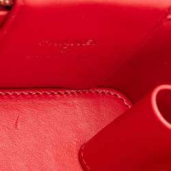 Pre Owned Chanel Vanity Case Mini Red Caviar Quilted Leather Chain Bag