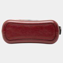 Pre Owned Chanel Black Red Small Knit and Calfskin Owl Print Gabrielle Hobo