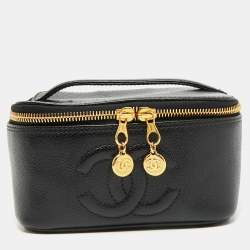 Pre Owned Chanel CC Timeless Black Caviar Leather Vanity Case