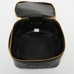 Pre Owned Chanel CC Timeless Black Caviar Leather Vanity Case