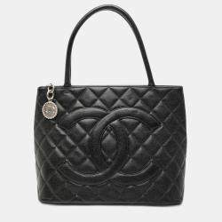 Pre Owned Chanel Black Caviar Medallion Tote