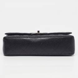 مملوكة مسبقًا Chanel Classic Double Flap Medium Black Quilted Caviar Leather Shoulder Bag