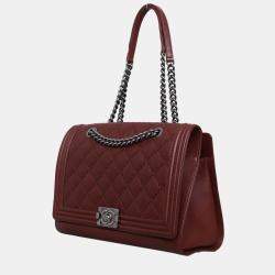 مملوكة مسبقًا حقيبة شانيل توت فلاب بوي جلد مبطن