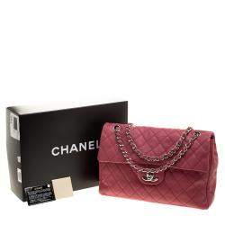 Pre Owned Chanel Red Quilted Leather Maxi Jumbo XL Classic Flap Bag