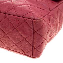 Pre Owned Chanel Red Quilted Leather Maxi Jumbo XL Classic Flap Bag