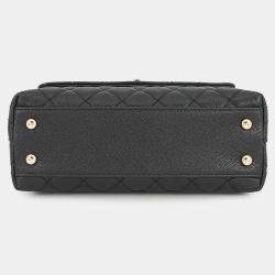 مملوكة مسبقًا Chanel Matelasse Coco Handle 2Wayhandbag Black Caviar Leather Size XS