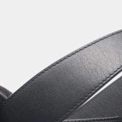 Pre Owned Chanel Punching Logo Coco Mark Shoulder Bag Leather Navy