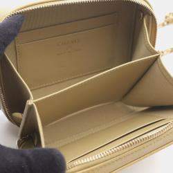 مملوكة مسبقًا حق يبة كتف شانيل كشاف كاميرا ميني جلد العجل بيج