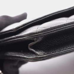 Pre Owned Chanel Classic Wallet on Chain Black Caviar Grained Calfskin Leather Crossbody Bag