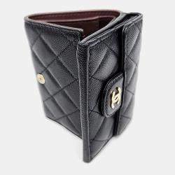 Pre Owned Chanel CC Black Caviar Wallet GHW