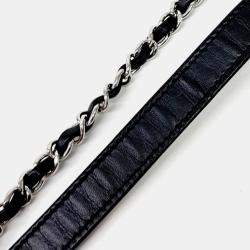 Pre Owned Chanel Black Leather chain flap bag SHW