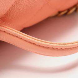 Pre Owned Chanel Small Vanity Case Pink Grained Calfskin Leather Top Handle Bag