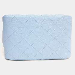 Pre Owned Chanel Blue Caviar Leather Chain Shoulder Bag