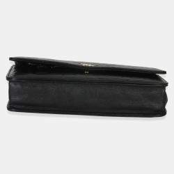 Pre Owned Chanel Camellia Wallet on Chain Black Lambskin Leather Crossbody Bag