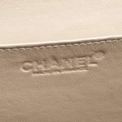 Pre Owned Chanel Dark Brown Vertical Quilted Leather Accordion Flap Bag